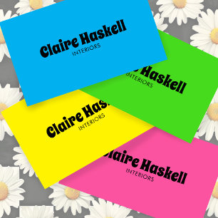 Extravagantes Script Bold Bright Blue Chic Minimal Visitenkarte