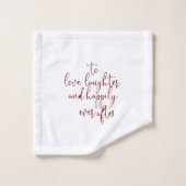 Extravagantes Script Burgundy Calligraphy Minimali Badhandtuch Set (Waschlappen)