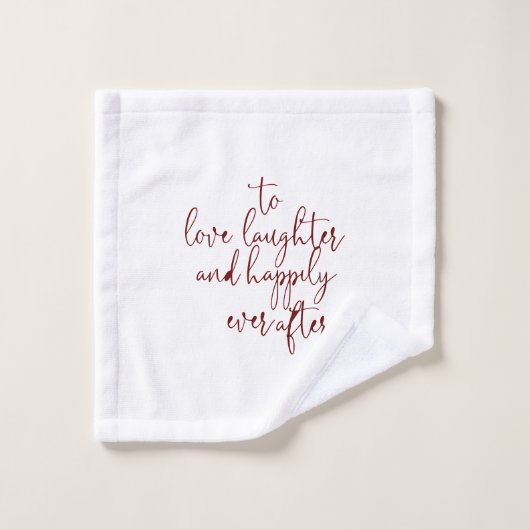 Extravagantes Script Burgundy Calligraphy Minimali Badhandtuch Set (Waschlappen)