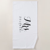 Extravagantes Script Calligraphy Minimalistisch Be Strandtuch (Vorderseite)
