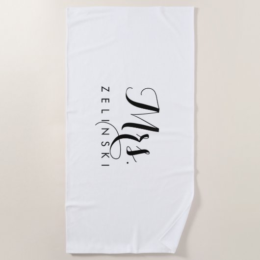 Extravagantes Script Calligraphy Minimalistisch Be Strandtuch (Vorderseite)