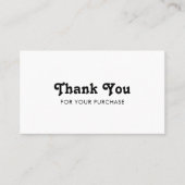 Extravagantes Script Chic B&W Order Danke Minimal  Visitenkarte (Vorderseite)