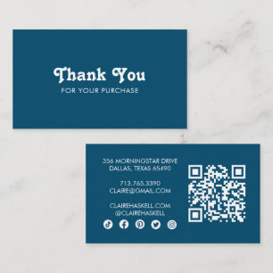 Extravagantes Script Chic Blue Order Vielen Dank M Visitenkarte
