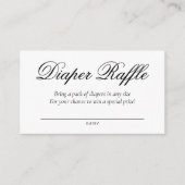 Extravagantes Script-Diaper-Raffle | Elegante Baby Begleitkarte (Vorderseite)