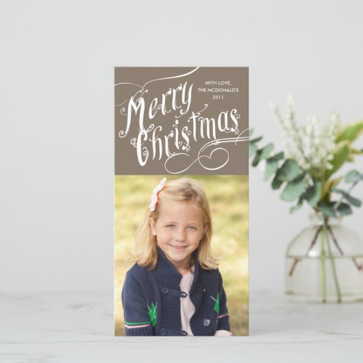 Extravagantes Script Frohe Weihnachten (Stehend Vorderseite)