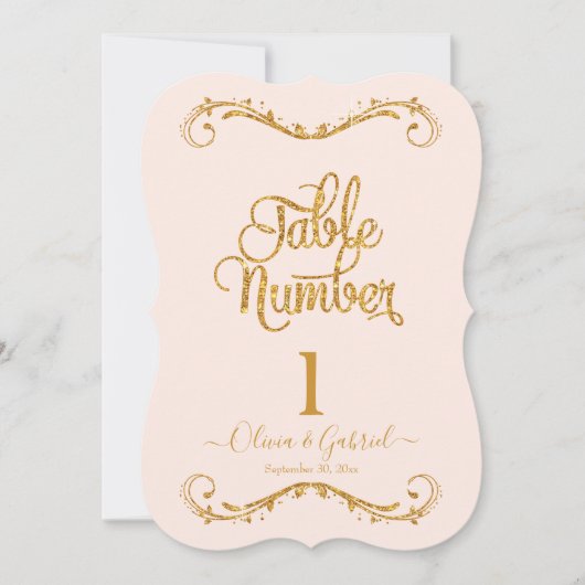 Extravagantes Script Glitzer Blush Pink Hochzeiten Einladung (Vorderseite)