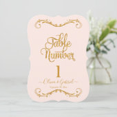Extravagantes Script Glitzer Blush Pink Hochzeiten Einladung (Stehend Vorderseite)