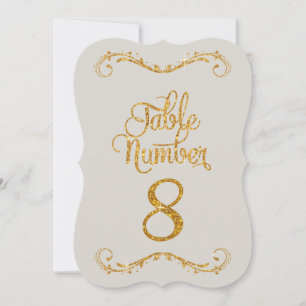 Extravagantes Script Glitzer Tischnummer 8 Veranst