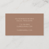 Extravagantes Script Mocha Mousse Tan Beige Chic M Visitenkarte (Rückseite)