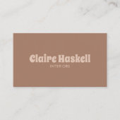 Extravagantes Script Mocha Mousse Tan Beige Chic M Visitenkarte (Vorderseite)