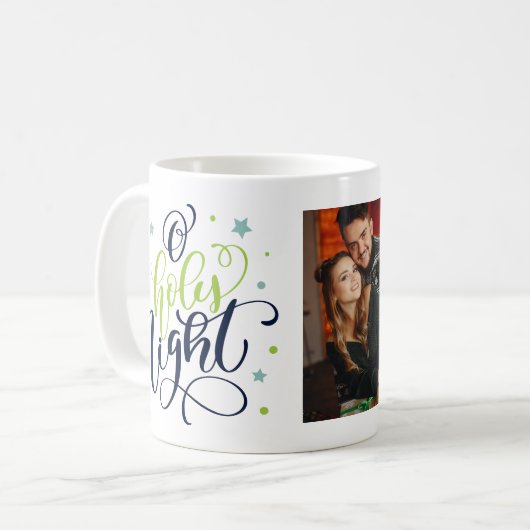 Extravagantes Script "O Holy Night" Weihnachtsfeie Kaffeetasse (Vorderseite Links)