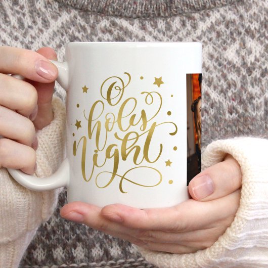 Extravagantes Script "O Holy Night" Weihnachtsfeie Kaffeetasse