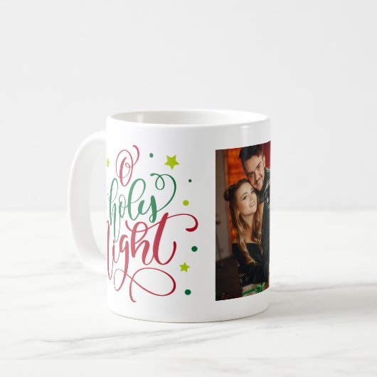 Extravagantes Script "O Holy Night" Weihnachtsfeie Kaffeetasse (Vorderseite Links)