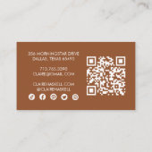 Extravagantes Script Peach fuzz Chic Minimal QR Co Visitenkarte (Rückseite)