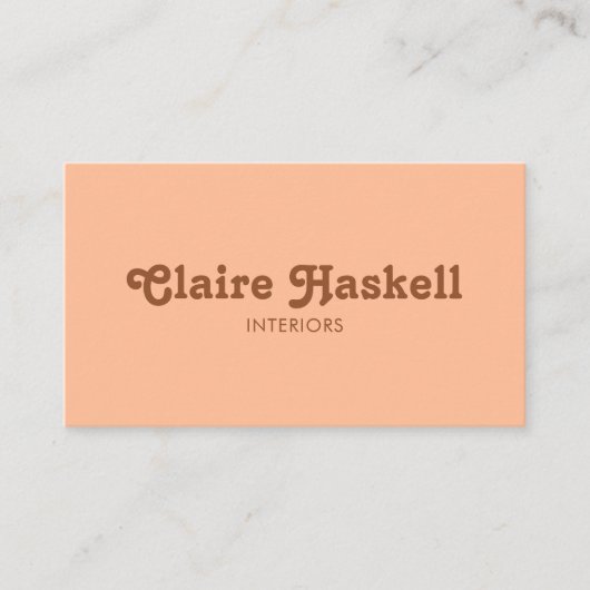 Extravagantes Script Peach fuzz Chic Minimal QR Co Visitenkarte (Vorderseite)