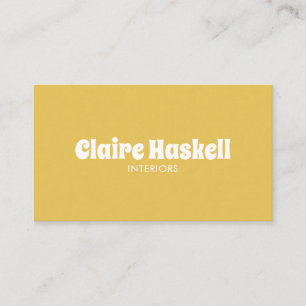 Extravagantes Script-Senf Gelb-Chic-Minimal Visitenkarte
