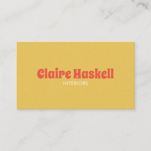 Extravagantes Script Senf Tomato Red Chic Minimal Visitenkarte (Vorderseite)