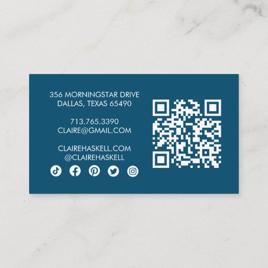 Extravagantes Script Senf Yellow Chic Minimal Soci Visitenkarte (Rückseite)