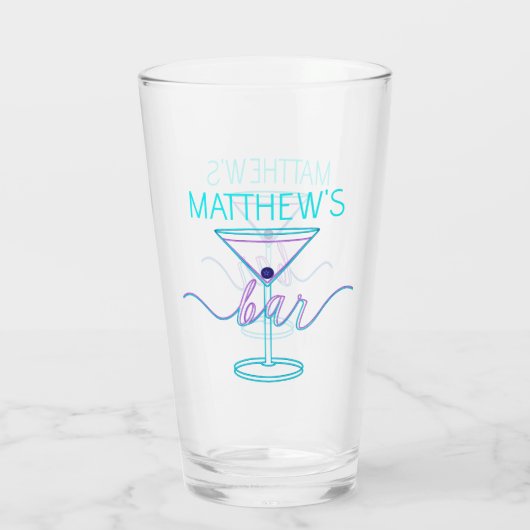 Extravagantes Script Spaß-Farben Spaß-Bar Glas (Rückseite)