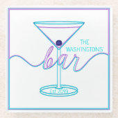 Extravagantes Script Spaß-Farben Spaß-Bar Glasuntersetzer (Vorderseite)