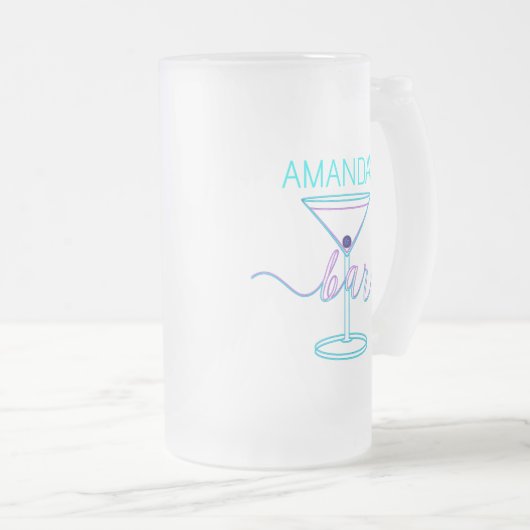 Extravagantes Script Spaß-Farben Spaß-Bar Mattglas Bierglas (VorderseiteRechts)