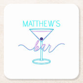 Extravagantes Script Spaß-Farben Spaß-Bar Rechteckiger Pappuntersetzer (Vorderseite)