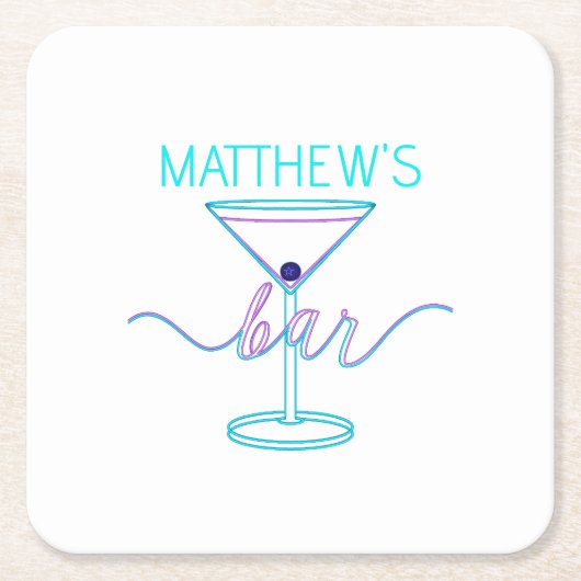 Extravagantes Script Spaß-Farben Spaß-Bar Rechteckiger Pappuntersetzer (Vorderseite)