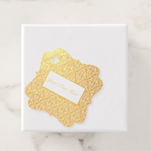 Extravagantes Scroll-Muster auf Shiny Gold Geschenkanhänger (Mit Box)