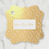 Extravagantes Scroll-Muster auf Shiny Gold Geschenkanhänger (Vorderseite)