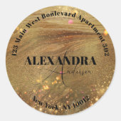 Extravagantes Shiny Gold-Rücksendesiegel Runder Aufkleber (Vorderseite)