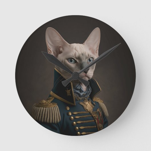 Extravagantes Siamese Kitty Cat Portrait Runde Wanduhr (Vorderseite)