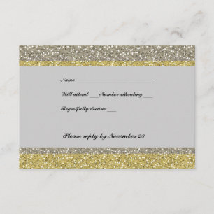 Extravagantes silbernes GoldGlitzer UAWG RSVP Karte