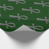 Extravagantes Silver Ankh Wrapping Paper Geschenkpapier (Ecke)