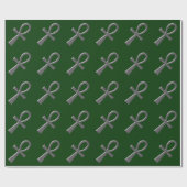 Extravagantes Silver Ankh Wrapping Paper Geschenkpapier (Flach)