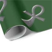 Extravagantes Silver Ankh Wrapping Paper Geschenkpapier (Rolleneckpunkt)