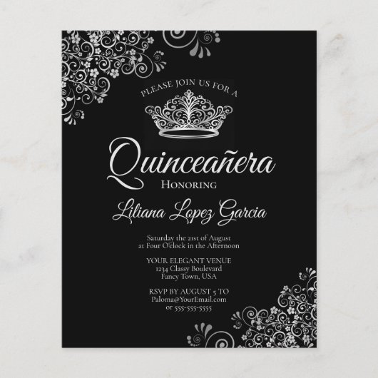 Extravagantes Silver & Black BUDGET - Quinceañera (Vorderseite)