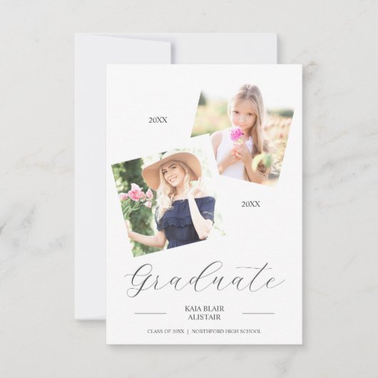 Extravagantes Skript 2 Foto Dann & Jetzt Abschluss (Vorderseite)