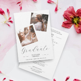 Extravagantes Skript 2 Fotos Collage Abschluss Einladung