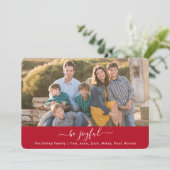 Extravagantes Skript Benutzerdefinierter Text Rote Feiertagskarte (Stehend Vorderseite)