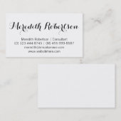 Extravagantes Skript Berufliche weiße Visitenkarte (Vorne/Hinten)