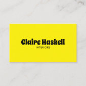 Extravagantes Skript Bold Bright Yellow Chic Minim Visitenkarte (Vorderseite)