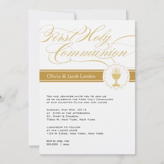 Extravagantes Skript Erste Kommunion Einladungen| Einladung (Vorderseite)