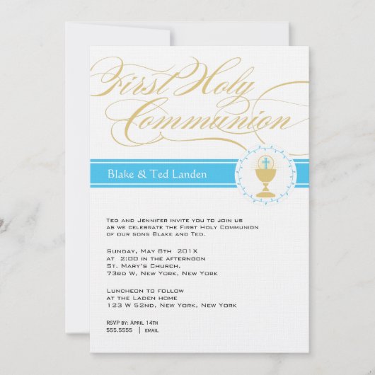 Extravagantes Skript Erste Kommunion Einladungen| Einladung (Vorderseite)