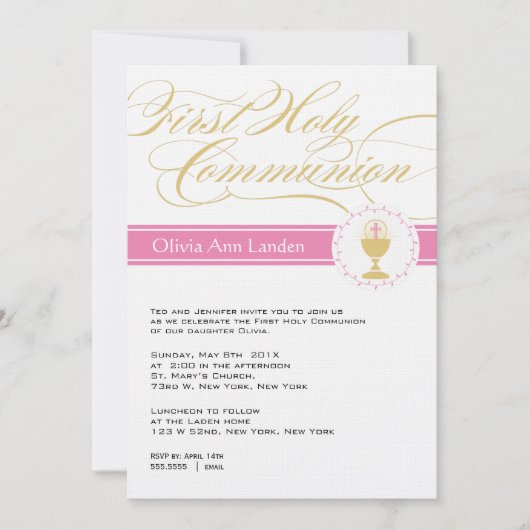 Extravagantes Skript Erste Kommunion Einladungen|  Einladung (Vorderseite)