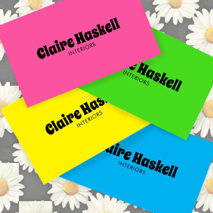 Extravagantes Skript Fett Hot Pink Chic Minimal Visitenkarte