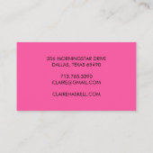 Extravagantes Skript Fett Hot Pink Chic Minimal Visitenkarte (Rückseite)