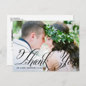 Extravagantes Skript | Foto Wedding Danke Postcard Postkarte (Vorne/Hinten)