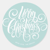 Extravagantes Skript "Frohe Weihnachten" Custom Runder Aufkleber (Vorderseite)