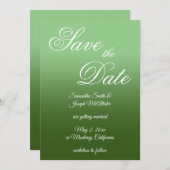Extravagantes Skript für Sage und Forest Green Omb Save The Date (Vorne/Hinten)