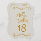 Extravagantes Skript Glitzer Tischnummer 18 Verans (Vorne/Hinten)